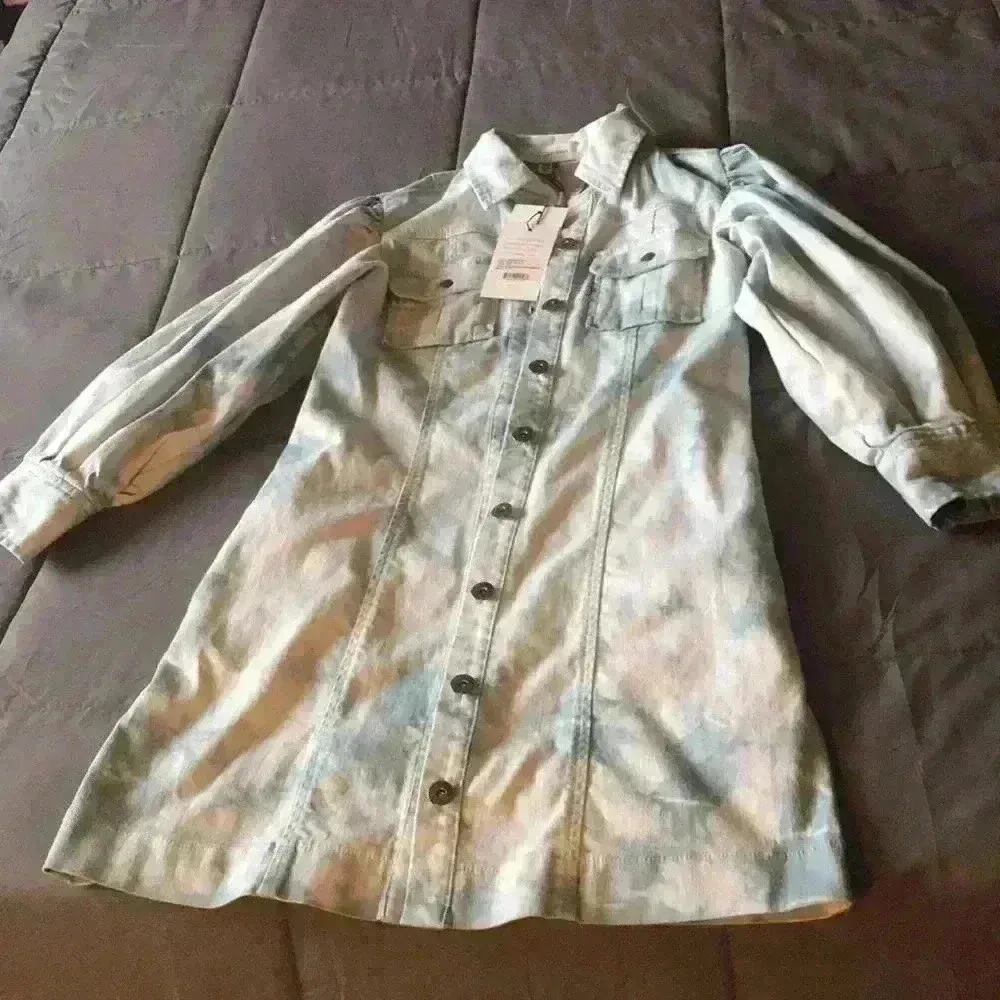 Something Navy Eleanor Puff Denim Dress - Image 2