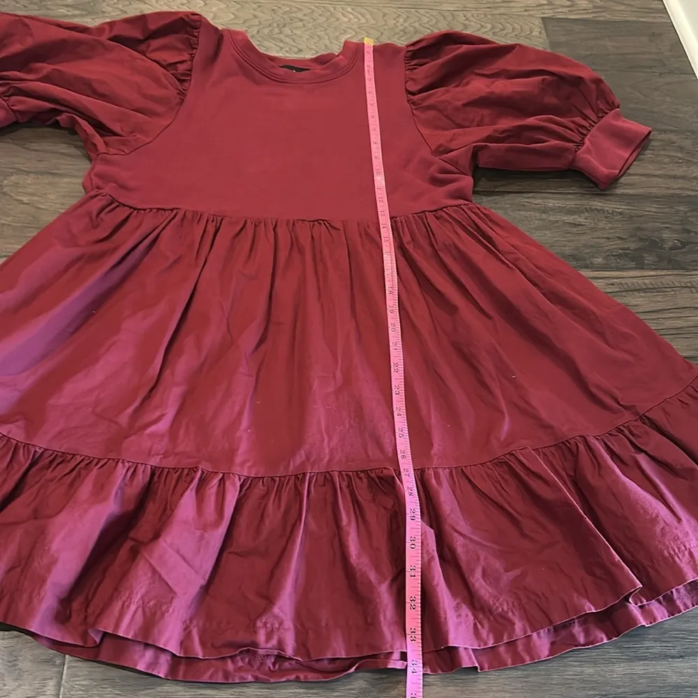 Tuckernuck En Saison Burgundy Mini Dress Sz L Red Size L - Image 7
