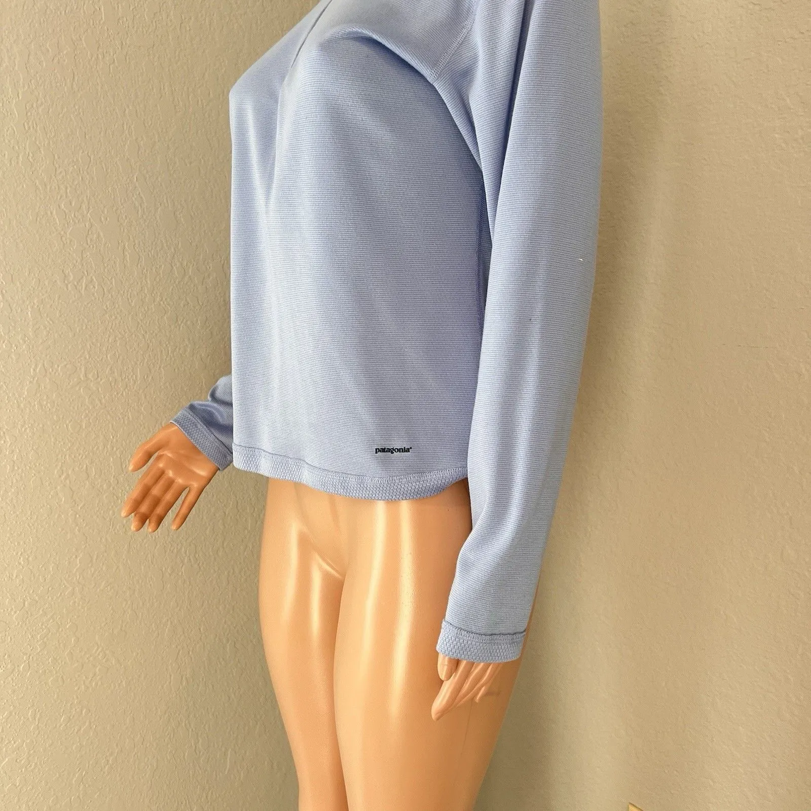 Patagonia Capilene Quarter Zip Neck light Blue Base Layer Long Sleeve Medium #79 - Image 13