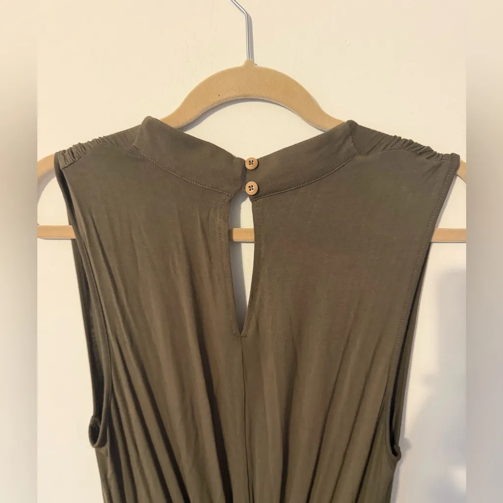 Matilda Jane Sleeveless Olive Green Jumpsuit (Size M) NWT - Image 6