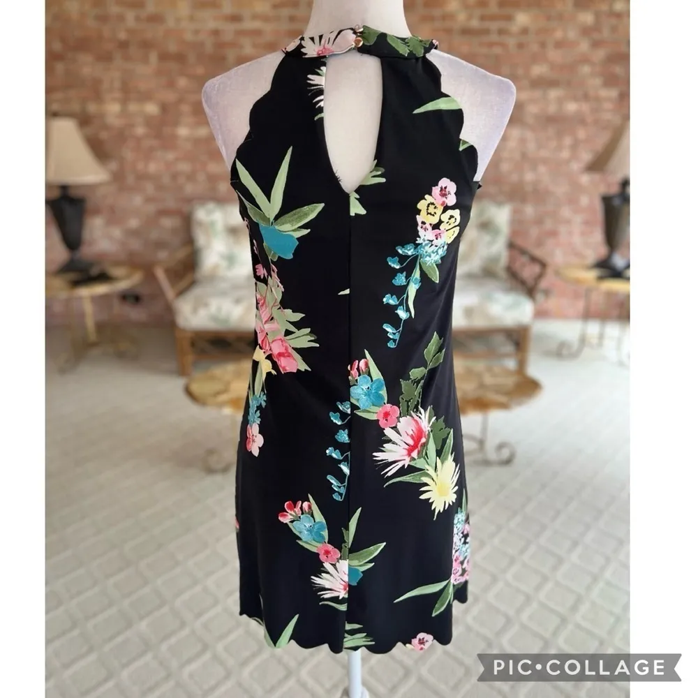 Candie’s Black Floral Halter A-Line Mini Dress XS - Image 9