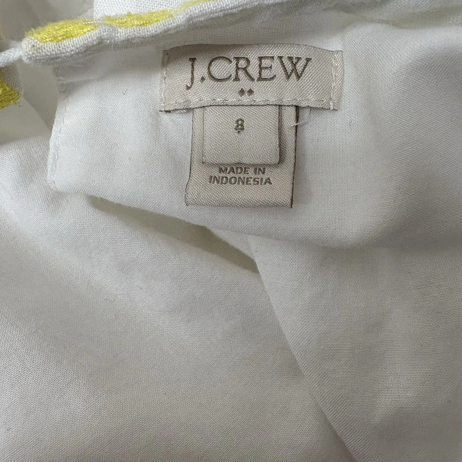 J Crew Shift Dress White Linen Blend Floral Crochet Boho Style Size 8 Womens - Image 8