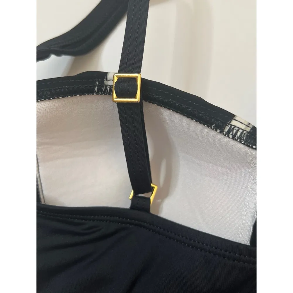 La Blanca Black White Ikat Chevron Print Design One Piece Swimsui… - Image 6