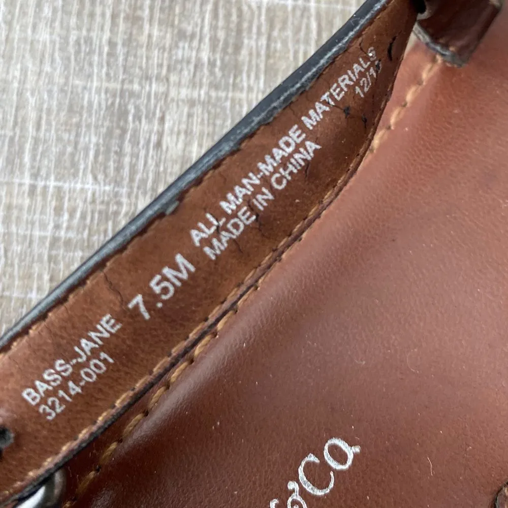 GH Bass & Co Jane Sandals Womens 7.5 Flats Strappy Vegan Black Patent Leather - Image 9