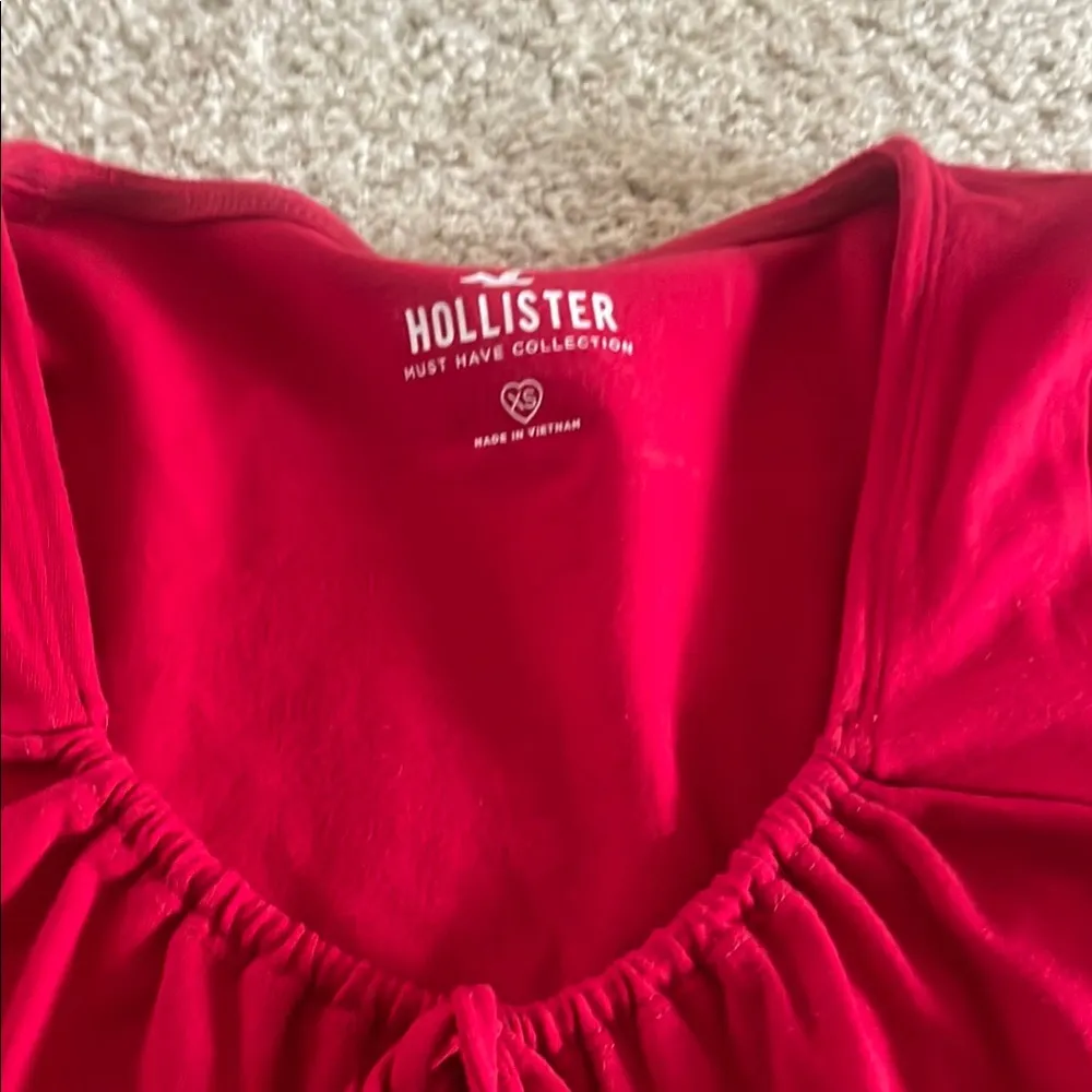 Hollister Vibrant Red Gathered Top - Image 2