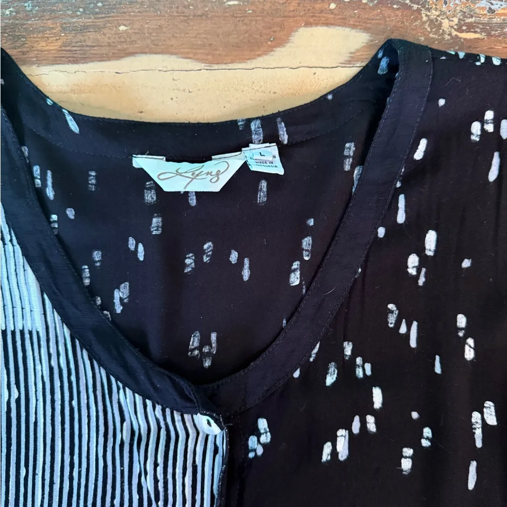 Lyng Black and White Pants and Shirt Bohemian Lagenlook Set ~ Sz M/L 🧡🍄 - Image 9