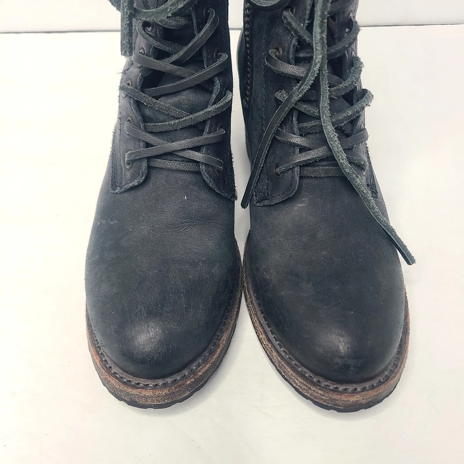 Freebird Cavalier Black Leather Blue Croc Embossed Booties Shoes Womens 7‎ - Image 5