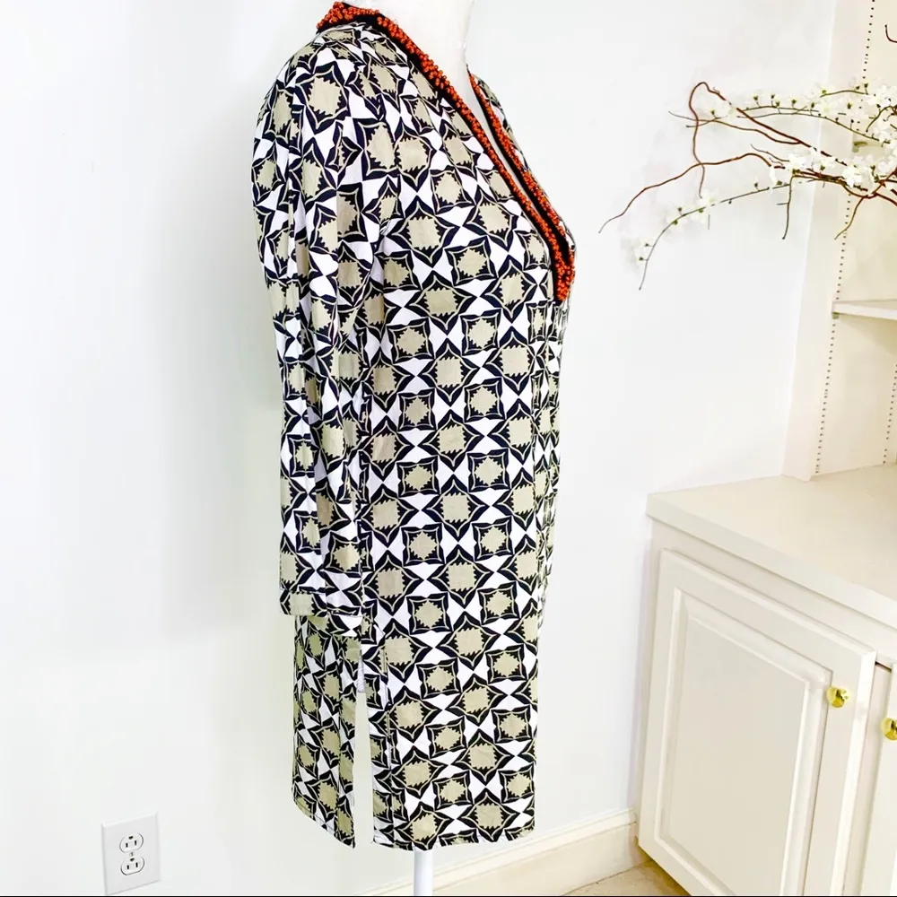 Sigrid Olsen Cotton Beaded Print Tunic Top Size S NWT - Image 5