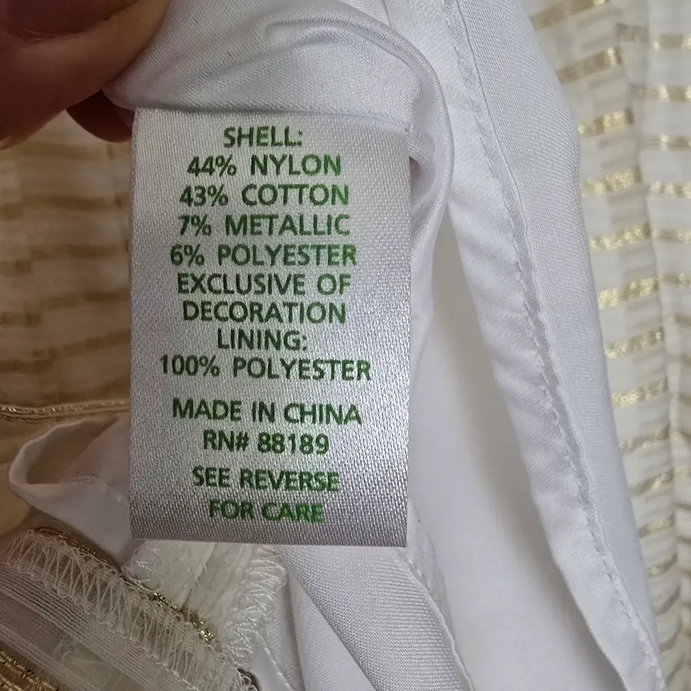 Lilly Pulitzer Kerry Gold Corded Organza Stripe Strapless Dress - Image 5