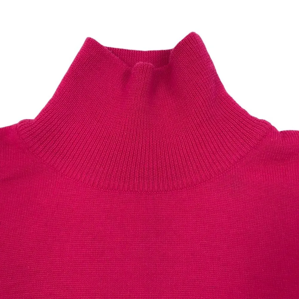 ELLEN TRACY Merino Wool Long Sweater-Tunic Women S Pink Feminine Fairy Preppy - Image 5