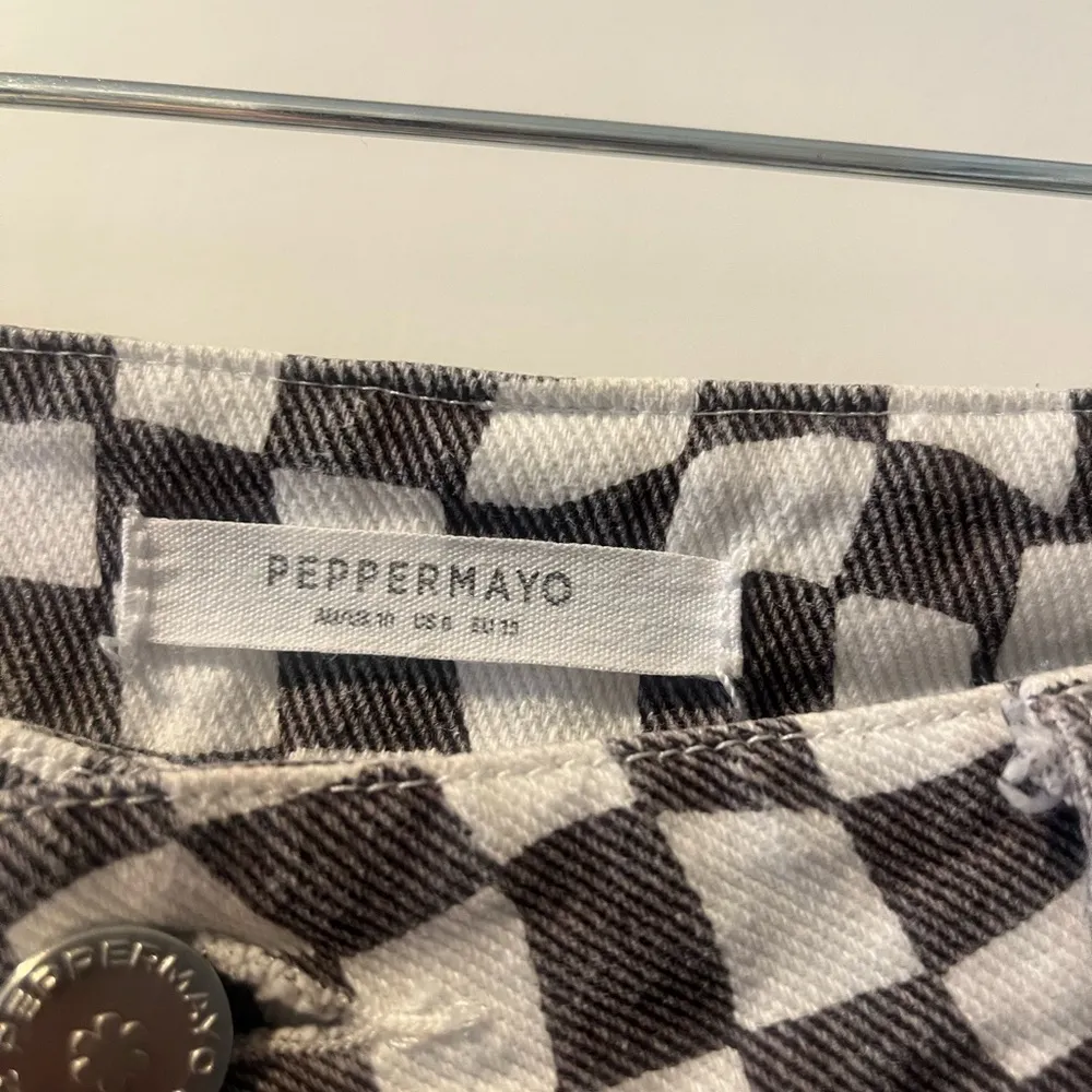 PEPPERMAYO BROWN CHECKERED STRAIGHT LEG JEANS​​​ - Image 4