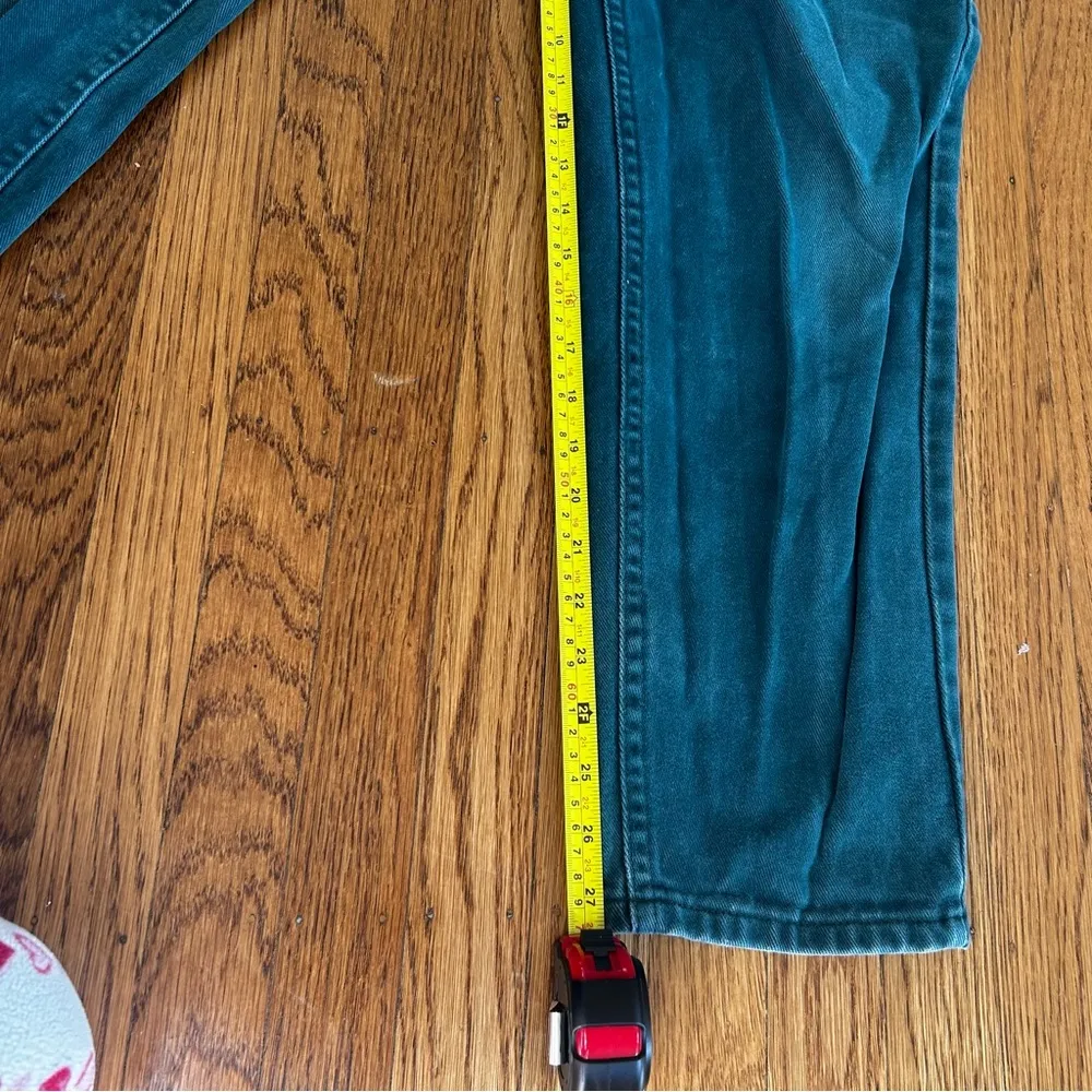 Lee High-waisted, wide-leg vintage teal denim jeans with a relaxed fit mom jeans - Image 3