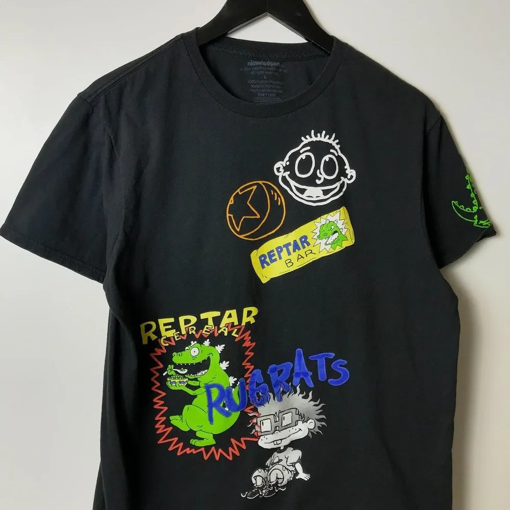 Nickeledeon T Shirt Rugrats Cartoon Characters Double Sided Graphic Tee L - Image 12