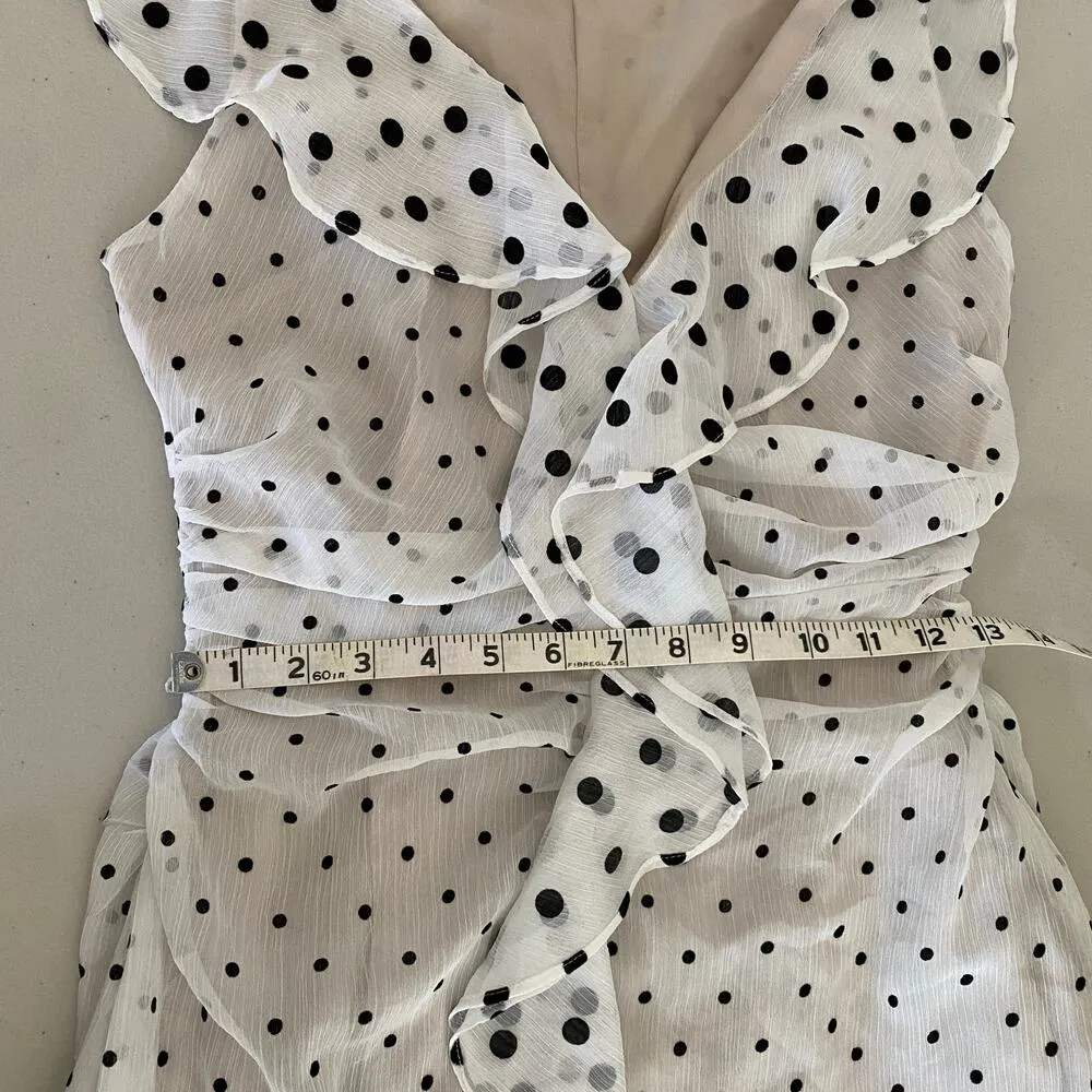 Elliatt Black White Polka Dot Dorothy Ruffled Tiered Flounce Mini Dress Small - Image 5