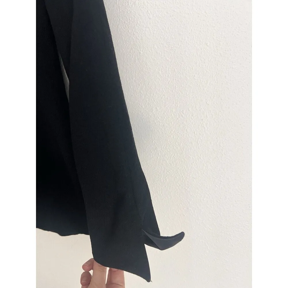 Vintage 1980's Christian Dior Black Wool Single Button Down Blazer Jacket Size 4 - Image 7