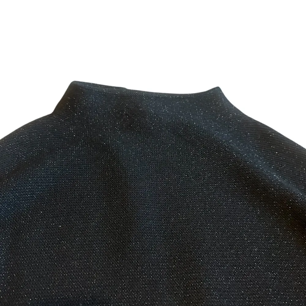 The Reset R Label Black Glitter Sparkle Sweater Pullover Casual Stretch Medium - Image 2