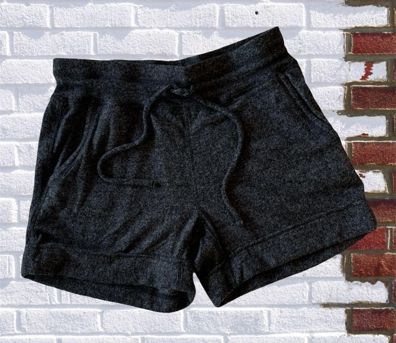 Shorts Cozy Comfy Drawstring Charcoal Gray Womens M NWT - Image 7