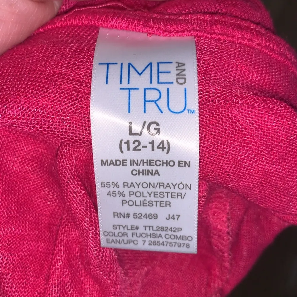 Time and Tru relaxed fit cardigan tank set pink floral - Image 8