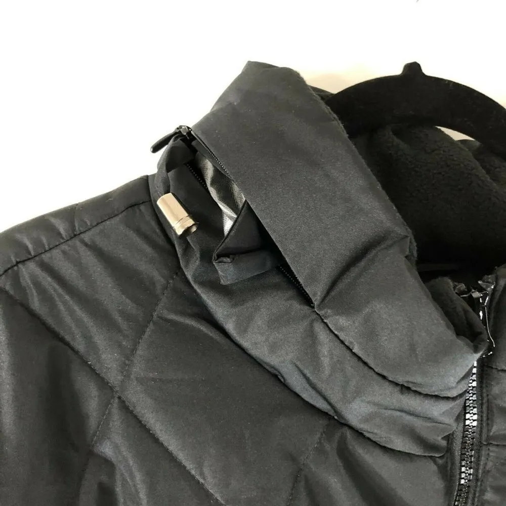 Woman Within Down Quilted Jacket Packable Hood Water Resistant Pockets Black 2X - Image 3