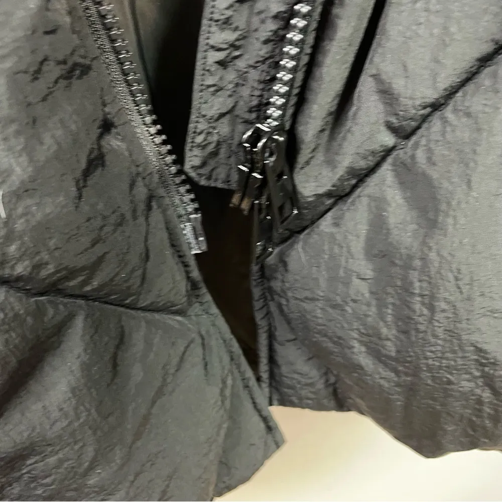 Black Surrey Hooded Puffer Long Winter Coat Classic Cozy Warm womens S - Image 8