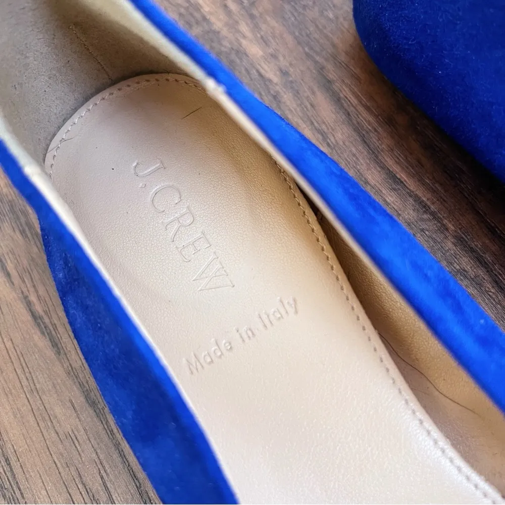 J Crew • Cece Suede Ballet Flat cobalt blue Bluebird suede round toe 46198 - Image 4