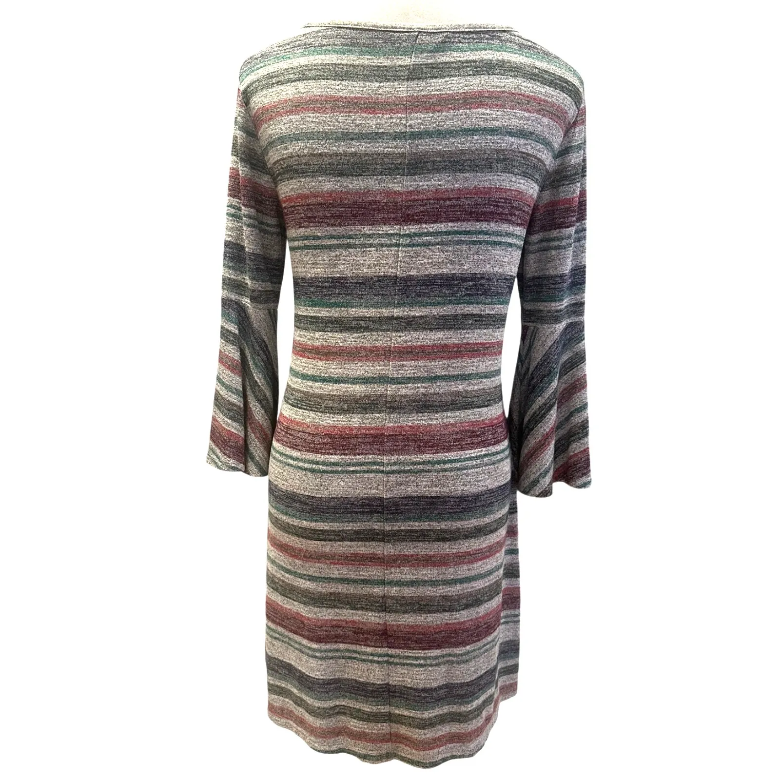 Market Spruce Women's Multi Color Stripped A Line Mini Dress 3/4 Bell Sleeve PS - Image 4