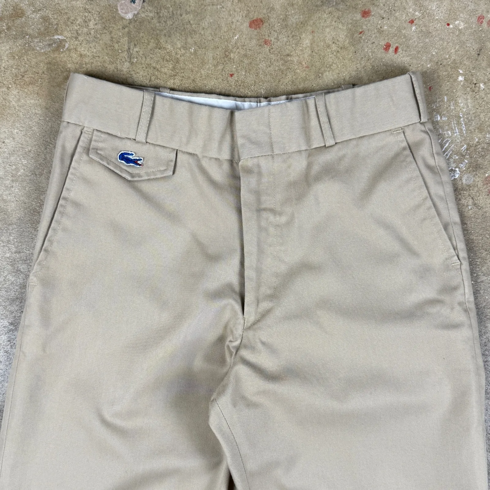 Vtg Izod Lacosteā Women's Khaki Pants Size 28 Beige High Rise Classic Chino Tan - Image 4