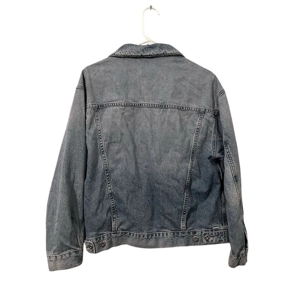 AG Jeans Women's Blue Bomber Denim Jacket Size S Casual Trucker Style - Image 4