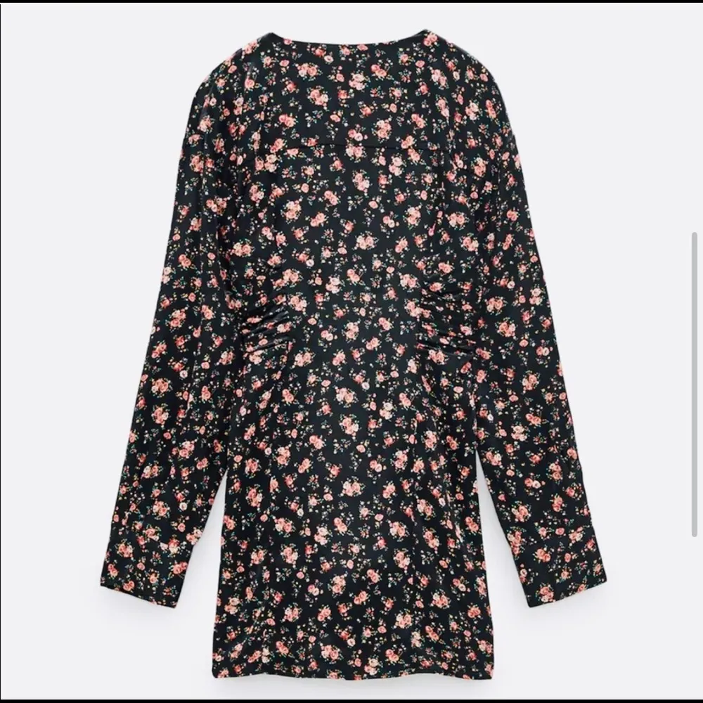 NEW Zara Floral Print Mini Dress W Ruched Waist - Image 5