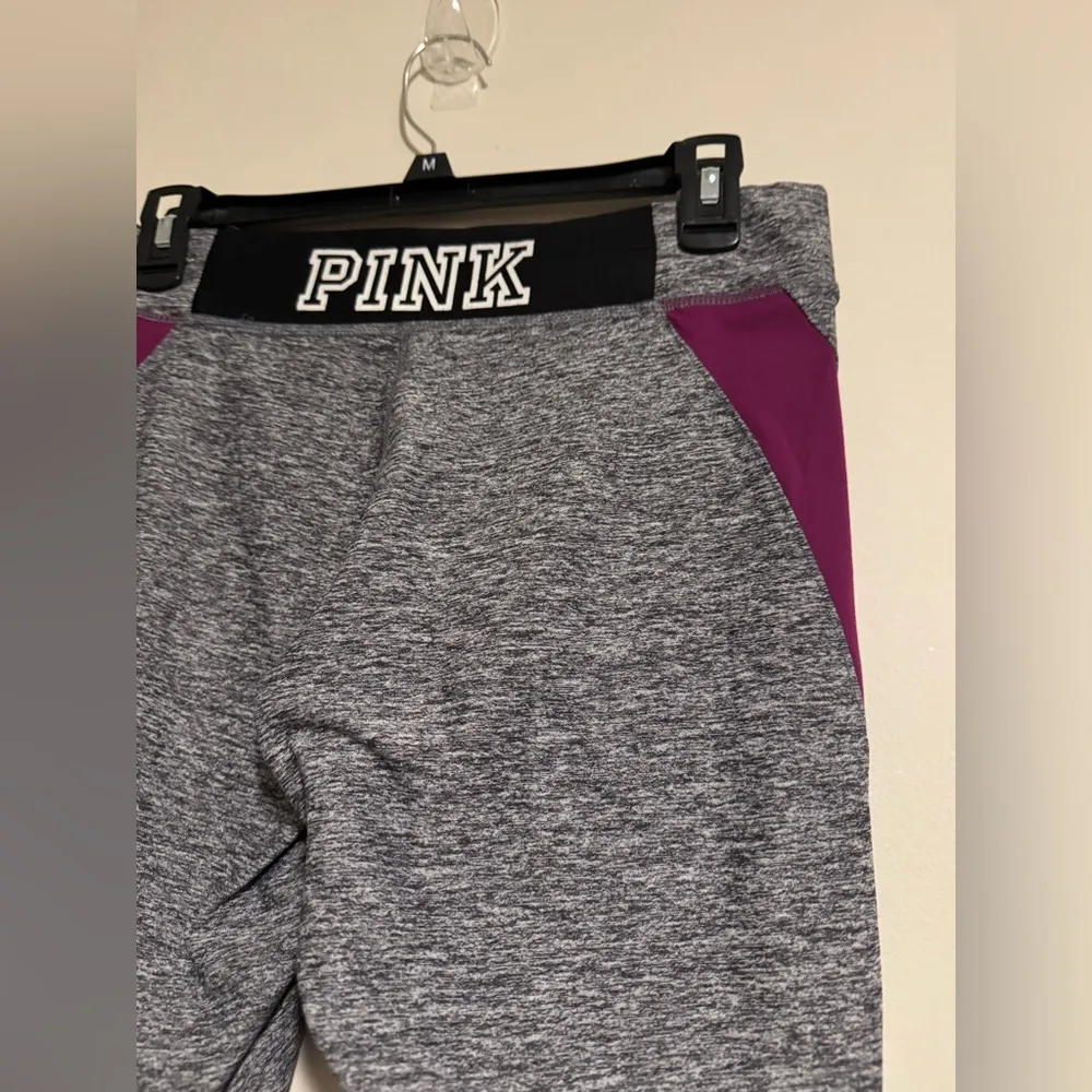 EUC Pink Victoria’s Secret Gray and Burgundy Ultimate Leggings size medium - Image 9