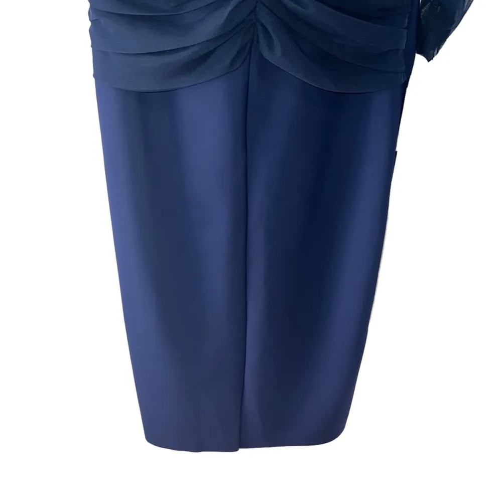 NEW NWT Chiara Boni La Petite Robe Leitha Mesh Cutout Midi Dress Navy Blue Notte - Image 11