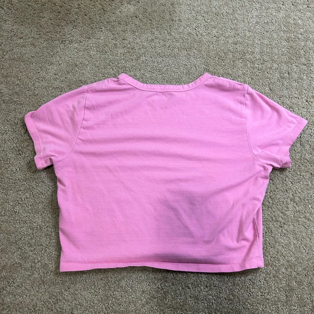 Cotton On Pink Micro Crop Tee Women’s Medium - Image 3