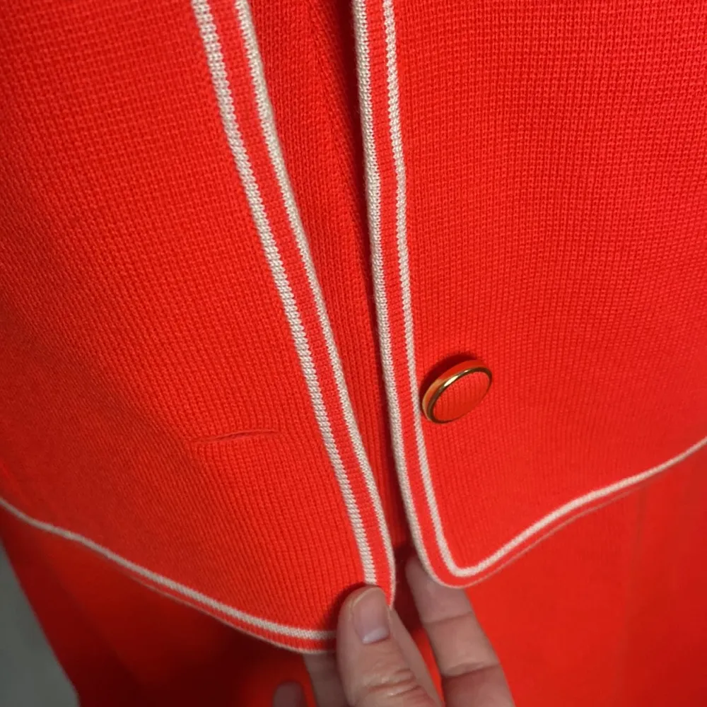 Vintage Penney’s International tipped coral 100% wool three piece skirt suit 12 Red Size 6 - Image 7