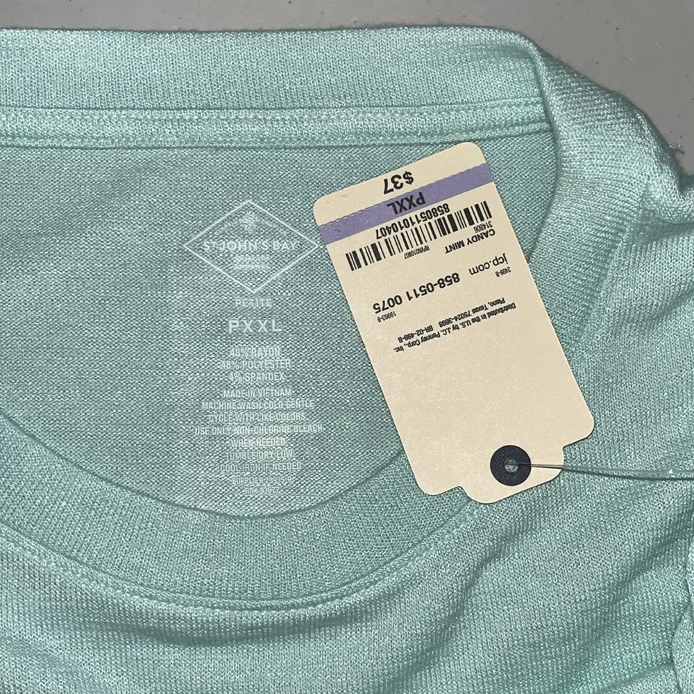 St. John’s Bay NWT Size PXXL Mint Green Long Sleeve Sweater Top - Image 4