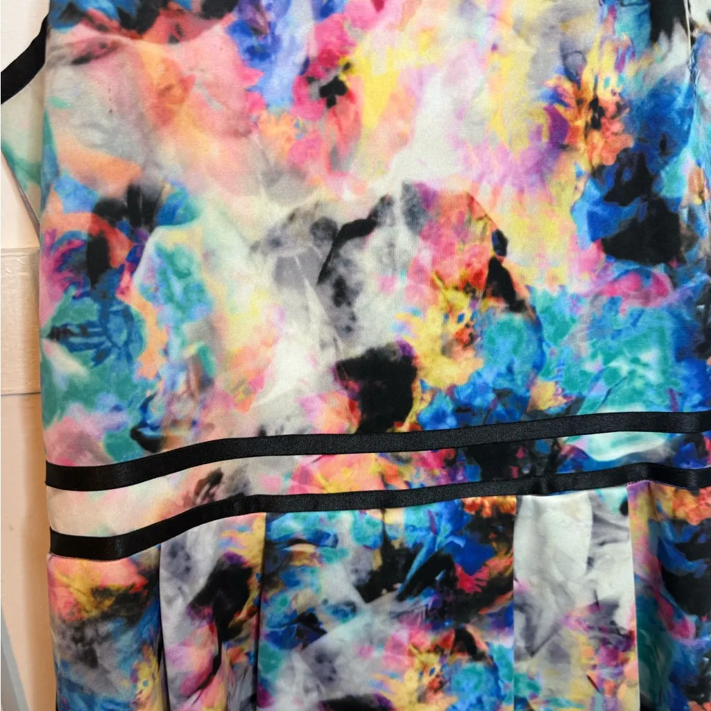 Parker Emmy Fit & Flare Colorful Floral Scuba Dress - Image 7