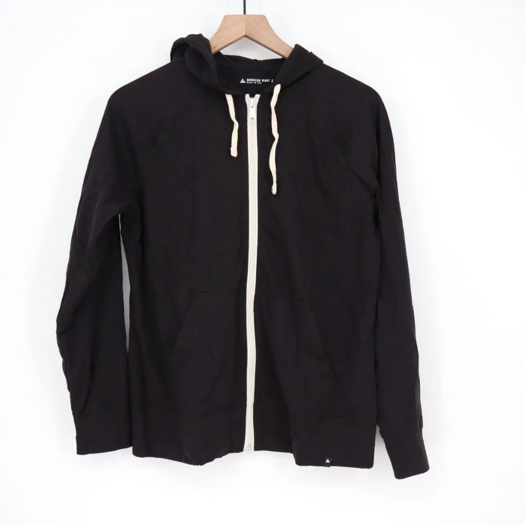 American Giant Women's Lightweight Black Full Zip Hoodie Made in USA Size L Size L - Image 2