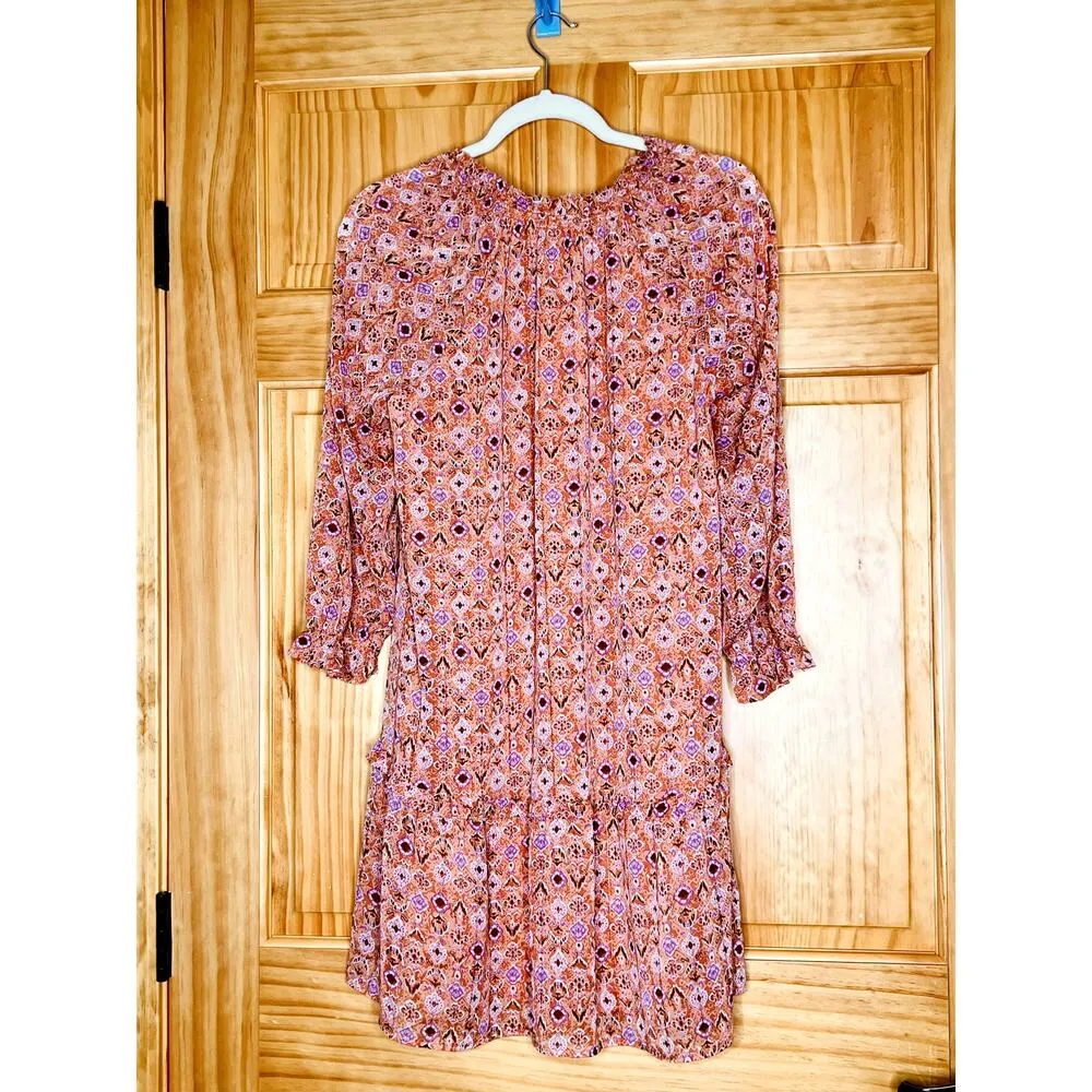 Skies Are Blue womens size S dress terracotta peplum hem western lined - Image 2