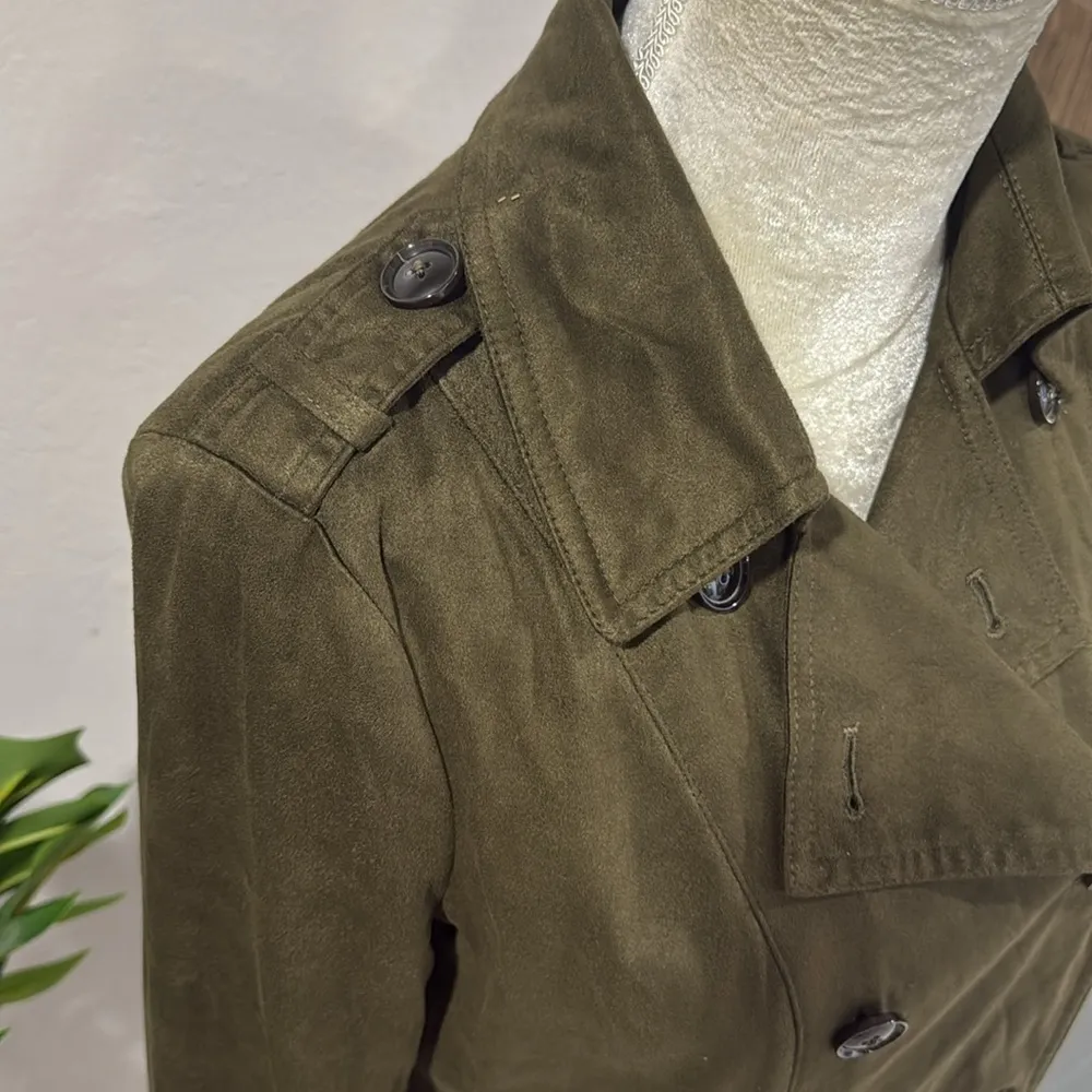 Maison Jules Faux suede Green Trench Coat - Image 6