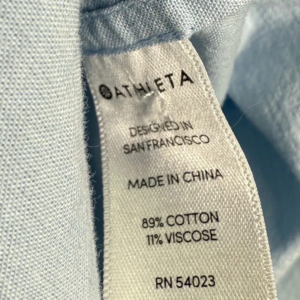 ATHLETA Button Down Shirt Marinwood Stripe Merry Peri W1707 Sz S - Image 9