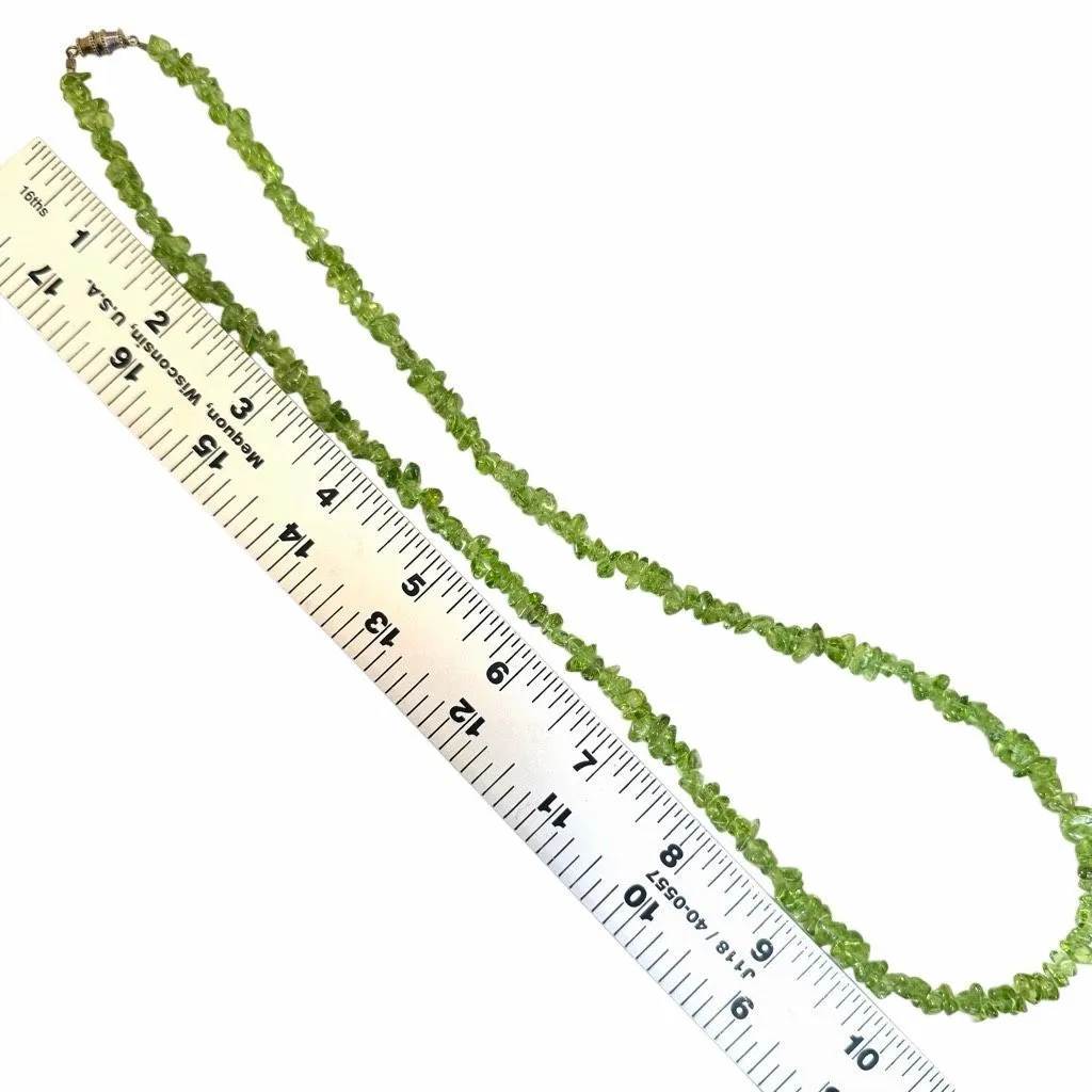 Peridot Gemstone Chip Necklace Green - Image 7