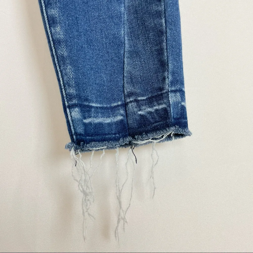 Kancan Ankle Skinny Jeans Stretch‎ Fading Distressing Raw Hem Side Panels Blue Size 26 - Image 8