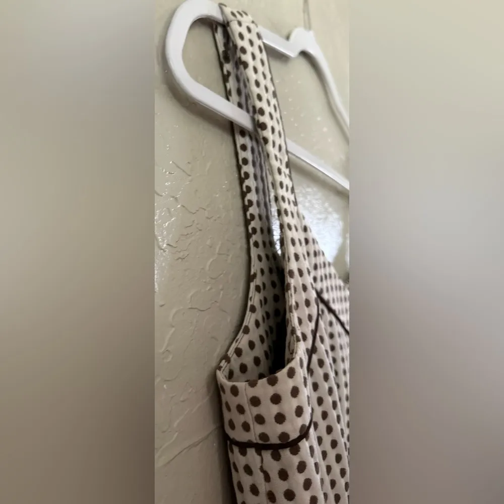Antonio Melani Dress Womens 8 Sleeveless Ivory Brown Dots Fully Lined Sheath - Image 7