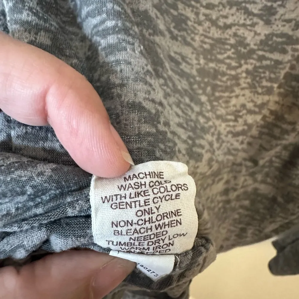 MUDD Grey/Sheer Long Sleeve Scoop Neck Top Size Large - Image 5