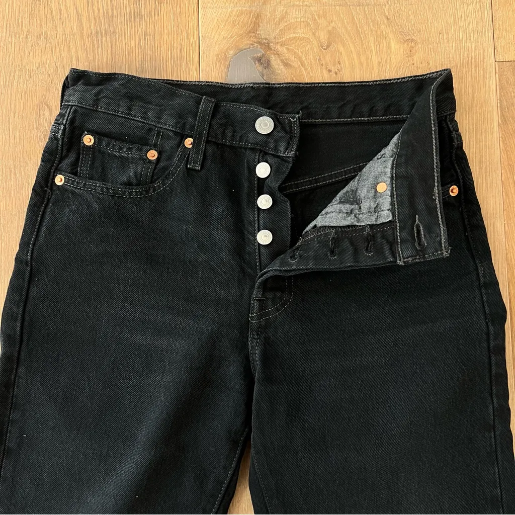 Levi’s Black Distressed 501 S Jeans Raw Hem - Image 10