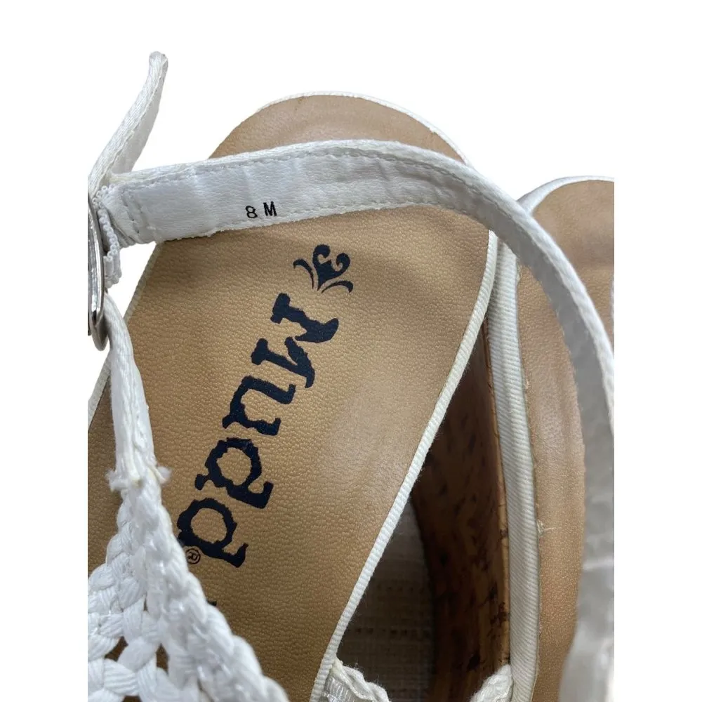Women’s Mudd shoes heels wedges white cork bottom size 8m SKU 1036 - Image 5