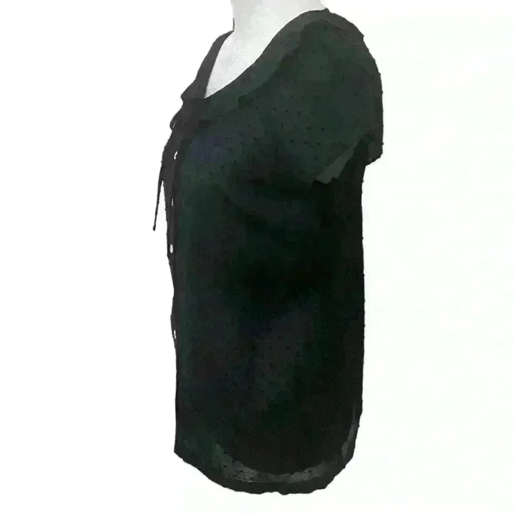 J.Crew Women’s Swiss Dot Tiered Flutter Sleeve Blouse - Image 4