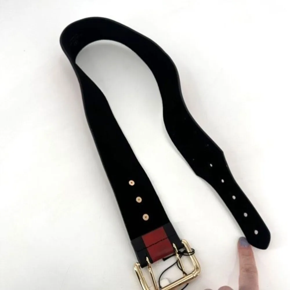 NWT B-Low The Belt Women's Genuine Leather Waist Belt Red Black Size Medium - Image 3