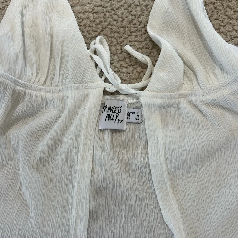 white halter neck with adjustable straps - Image 2