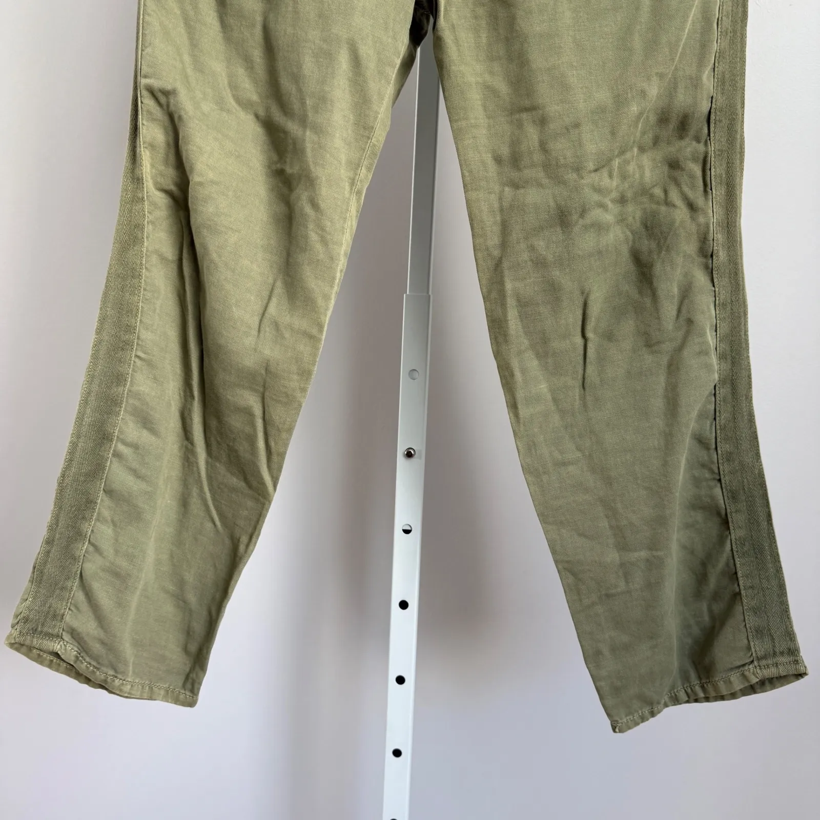 MOTHER Womens Size 28 Green Crop Utility Pants‎ Casual Linen Blend Trousers - Image 3