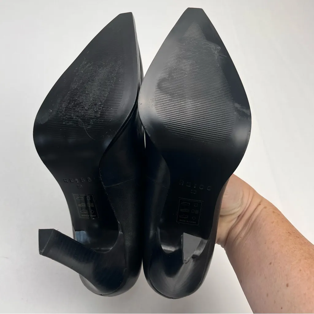 Reiss Womens Size 36 5.5 Black Ada Court Leather 4 inch Heel Shoes Office NEW‎ - Image 8